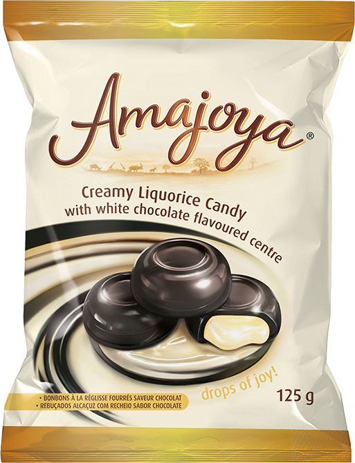 Amajoya Creamy Liquorice Candy with White Chocolate Flavoured Centre 125 g