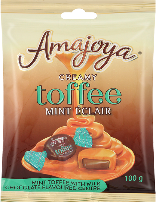 Amajoya Creamy Mint Toffee with Milk Chocolate Flavoured Centre 100 g