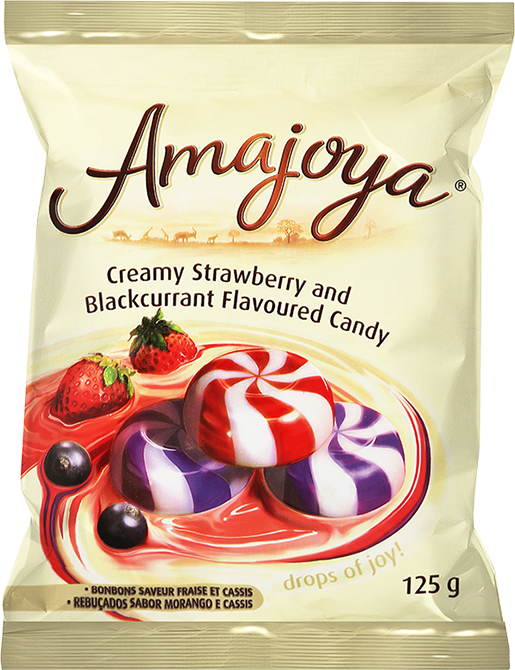 Amajoyan Creamy Strawberry & Blackcurrant Flavoured Candy 125 g